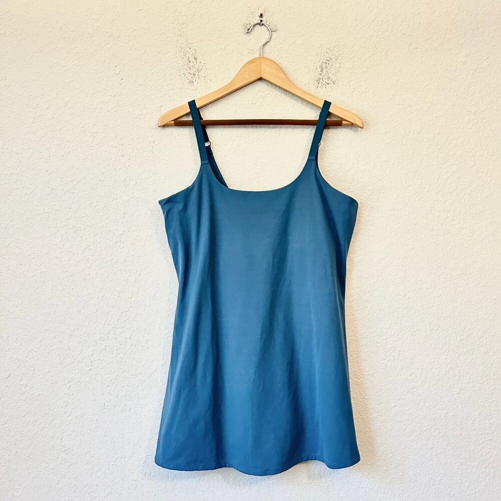 PRANA Luxara Mini Dress Prussian Blue Sleeveless Skort Athleisure Sports